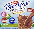 Carnation Instant Breakfast Essentials, Variety Pack, No Sugar, 8-Count Packets (Pack of 4)