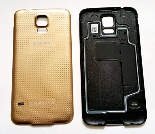 New OEM Samsung Galaxy S5 G900P Battery Door Cover with Waterproof Seal + 1 Screen Protector ~ (SPRINT-GOLD)
