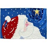 Jellybean Star Gazing Santa Indoor Outdoor Accent Rug