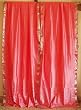 2 Pink Silk Indian Sari Curtains, Drapes, Panels