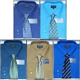 5 PACK: You will receive 5 Mens Eterno Italy Dress Shirt & Neck Tie Sets. Very high quality fabric: 65% cotton, 35% microfiber and completely wrinkle resistant / iron-free Cant beat this incredible wholesale price!