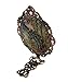 Ivenf Large Size Vintage Metal Oval Make-Up Hand/Table Mirror, Peacock On Rock In Bamboo Forest, Rose Copper