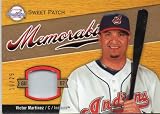 2007 Sweet Spot Sweet Swatch Patch Victor Martinez #VM /25 NM-MT Jersey Card