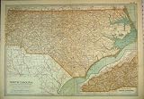 MAP NORTH CAROLINA AMERICA BRUNSWICK MATTHEWS NORTHRUP