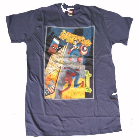  Spider-Man Captain America Noir Film T-shirt