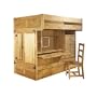 Powell Rustica Full Over Twin All in One Bunk Bed with Chair, Ships in 6 Cartons