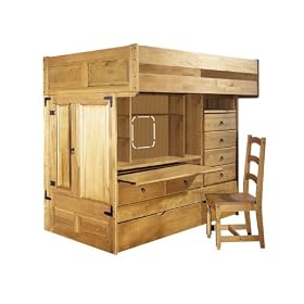 Powell Rustica Full Over Twin All in One Bunk Bed with Chair (ships in 6 cartons) by Powell Furniture