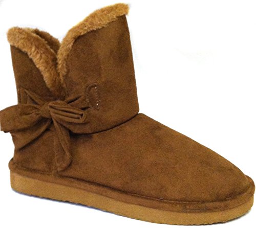 Shoes 18 Womens Mini Faux Sheepskin Fur Shearling Boots W/Bow 6 Colors