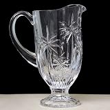 CRYSTAL PALM DESIGN PITCHER - 44 OUNCE PALM DESIGN CRYSTAL PITCHER