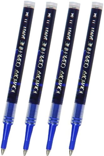 Pack of 4, Tombow 55692 O3p X-fine 0.3mm Blue Rollerball Refills