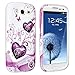 eForCity TPU Rubber Case Compatible with Samsung Galaxy S III / S3 i9300, Pink Heart