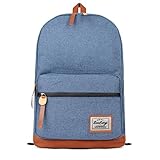 EcoCity Unixex Quality Classic Bookbags Vintage Style Travel Fashion School Laptop Backpacks Bags Rucksack (Jean Blue)