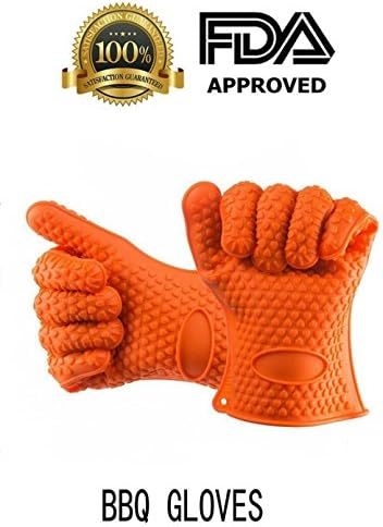 Gliton Home ★Best Heat Protection Silicone BBQ Grill/Cooking/Baking Gloves，★100% Money Back Satisfaction Guarantee