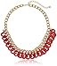 Amazon Collection Colored Link and Curb Chain Statement Necklace, 17