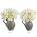 GTidea 2pcs Artificial Silk Mini lily Faux Flowers Bouquet Arrangements Home Kitchen Weeding Party Table Decor White