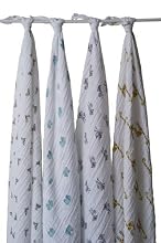aden + anais Muslin Wraps 4-Pack - Zoo Animals