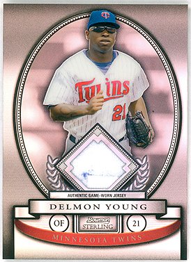 Delmon Young 2008 Bowman Sterling Refractor Jersey Serial #113/199