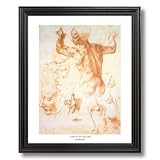 Michelangelo The Human Body Home Decor Wall Picture Black Framed Art Print