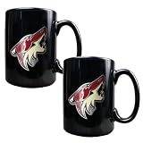 Phoenix Coyotes NHL 2pc Black Ceramic Mug Set - Primary Logo