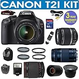REFURBISHED CANON REBEL T2I + CANON 18-55mm IS LENS + CANON 75-300mm ZOOM L ....