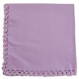 Lavendar Crochet Trim Cloth Dinner Napkins Set of 12