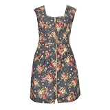 Banana Flame Floral Zip Dress
