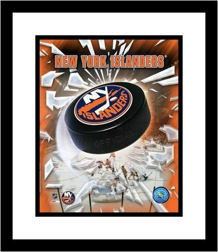 New York Islanders Team Logo and Puck Collage Framed 8x10 Photograph