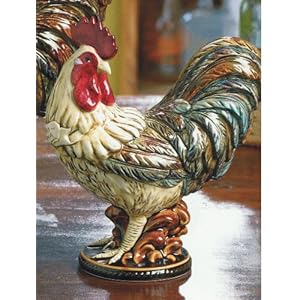 Ceramic Rooster Figurine 10-inch