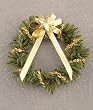 Dollhouse Miniature Handcrafted Wreath With Gold Bow