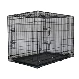 24 Two Door Dog Pet Bed House Folding Metal Crate Cage Kennel by Go Pet Club