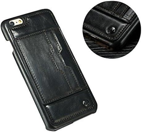 Iphone 6 Plus Case, Iphone 6s Plus Ultra Slim Leather Wallet Case with Card Slots on Back Cover [Black]