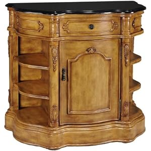 Baymont Accent Console Table, 5SHELF 1DR 1DRW, ANTIQUE OAK