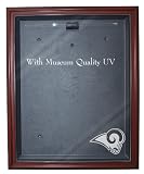 NFL St. Louis Rams Cabinet Style Jersey Display - Mahogany with Museum Quality UV Upgrade