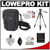 Lowepro Toploader Pro 70 AW Digital SLR Camera Holster Bag/Case (Black) + T ....