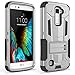 LG K10 Case / LG Premier LTE Case, CASEPLAY [Kickstand] [Swivel Belt Clip] Rugged Holster ShockProof Armor Protective Hybrid Case Cover For LG K10 / LG Premier LTE (Silver)