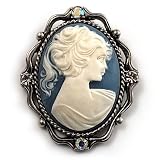 Classic Cameo AB Crystal Brooch (Antique Silver)