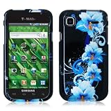 Blue Flowers Design Crystal Hard Skin Case Cover for Samsung Galaxy S 4G Phone by Electromaster