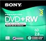 Sony 3DPW60DSR2H 8cm Double-Sided DVD+RW (3-Pack with Hang Tab)