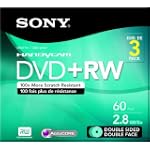 Sony 3DPW60DSR2H 8cm Double-Sided DVD+RW (3-Pack with Hang Tab)