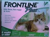 Frontline Plus Flea and Tick Cat Treatment Tube, 3-Month, Over 8-Weeks, Green