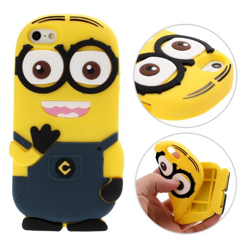 3D Despicable Me II Minions Style Silicone Case for iPhone 5 & 5S (Dark Blue)