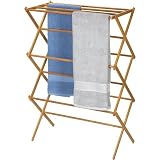 Household Essentials 6524 Clothes Drying Rack, Bamboo, Pre-assembled