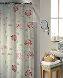Camden Cream Floral Water Repellent Polyester Shower Curtain Including 12 Curtain Rings