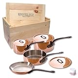 Mauviel M'heritage 6502.01wc 250c Crated 7-Piece Set with Cast Iron Handles Mauviel M'heritage 6502.01wc 250c Crated 7-Piece Set with Cast Iron Handles