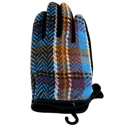Winter Ski Plaid Zig Zag Fashion Gloves Multi Turquoise