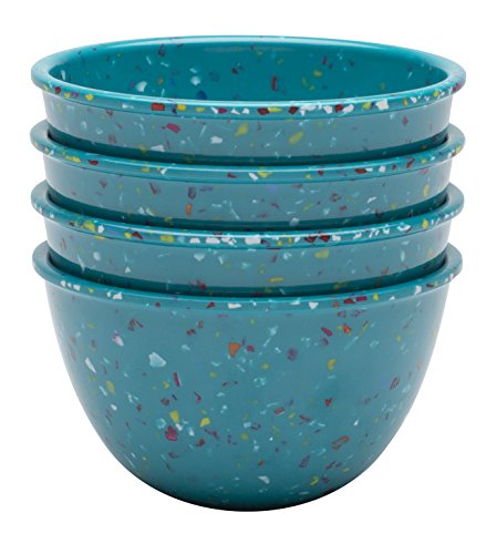 Zak Designs Confetti 4-Piece Pub Prep Bowl Set, 4-Inch, Azure