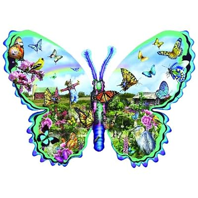 Butterfly Farm Shaped Jigsaw Puzzle by Lori Schory 1000pc
