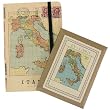 Map of Italy combination set: elastic bound notebook and set of 18 bookplates