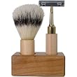 Boar Bristles Wood Shaving Set: Brush and Razor Boar Bristles Wood Shaving Set: Brush and Razor