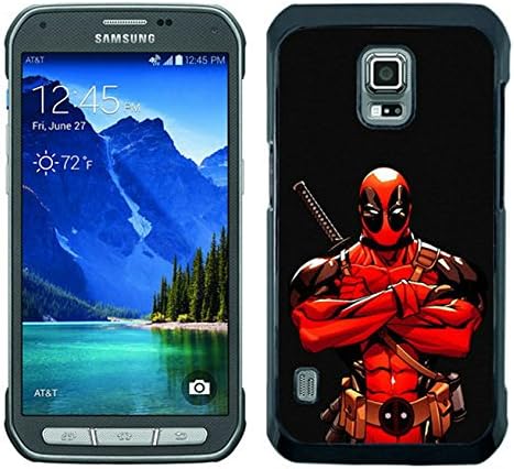 S5 Active Cases Designed With Deadpool Comics Red Wade Wilson Marvel Band Black Case for Samsung Galaxy S5 Active